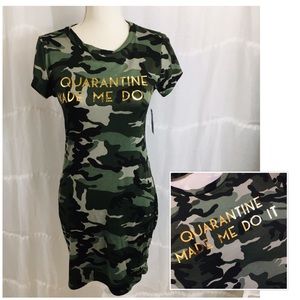 Quarantine made me do it Camouflage Dress, M